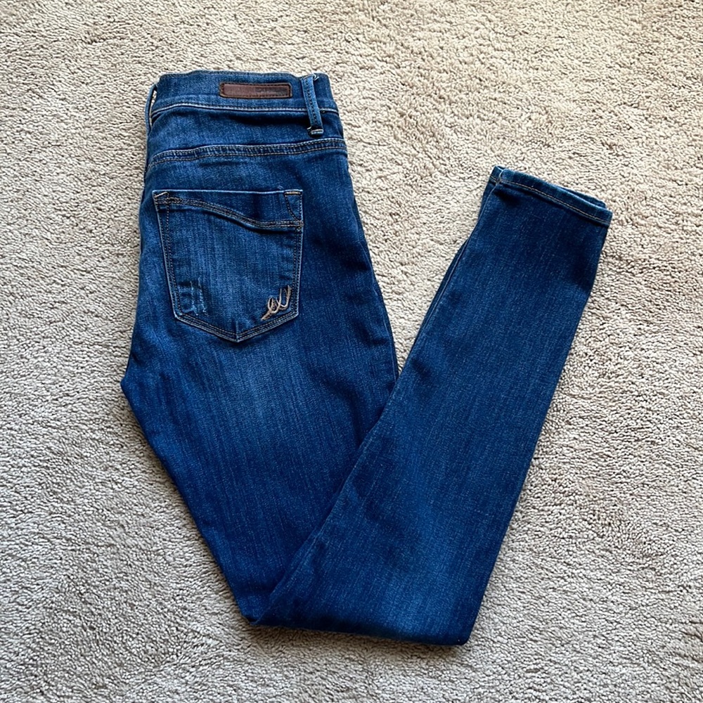 Express Skinny Mia Mid Rise Women's size 2R Dark Wash Blue Denim Jeans